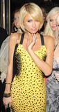 Paris Hilton pictures leggy yellow dress Prive nightclub